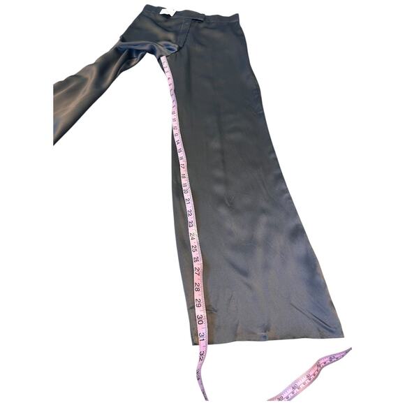 NWT Vintage GRETA Beverly Hills Steel Gray Straight Leg Silk Pants NOS Fits a 4 - Picture 9 of 15